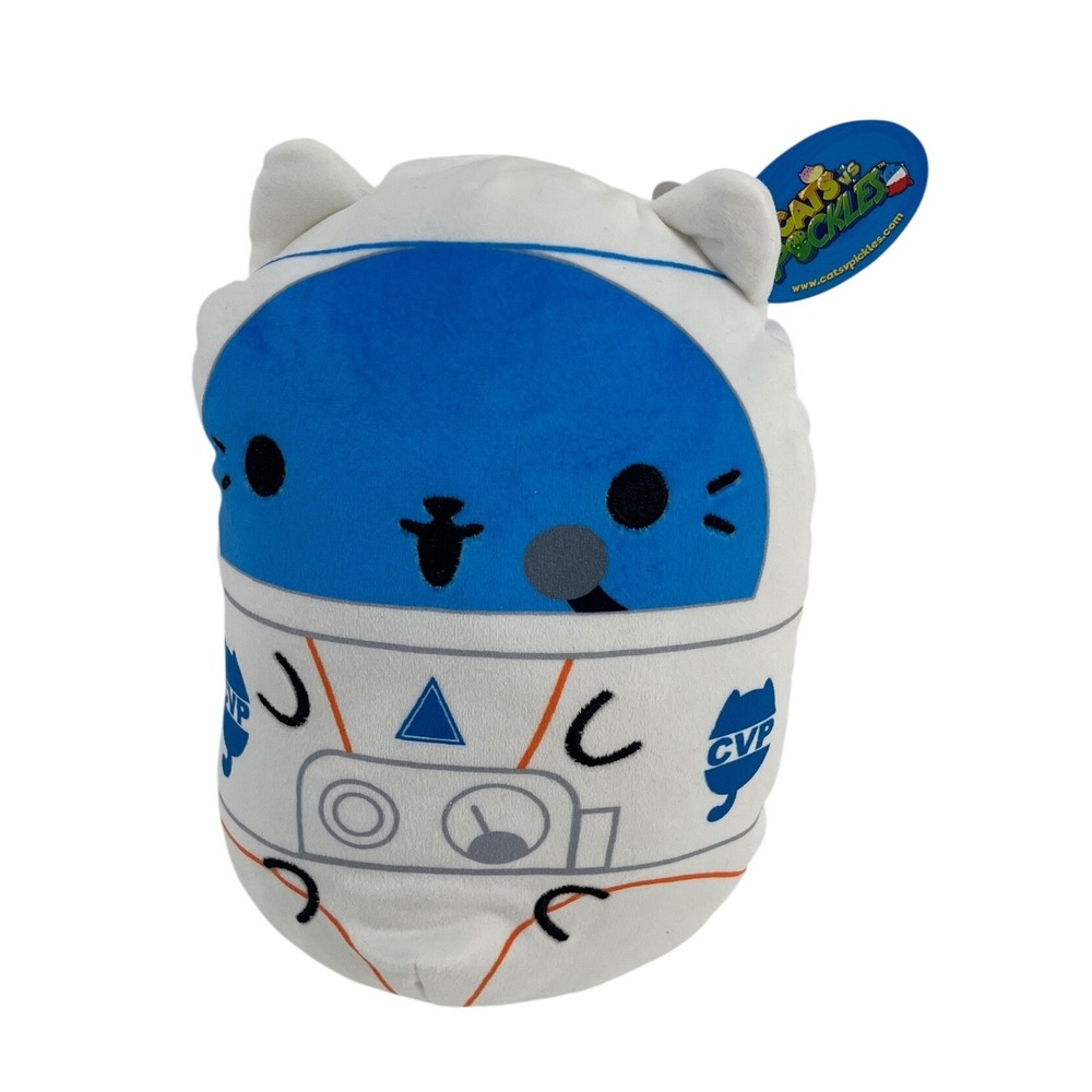 Cats vs Pickles Astro-cat Jumbo Plush 10 inch‎ White Blue Astronaut Cat 171 NWT